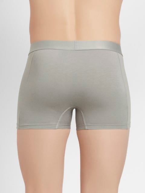 Men's Tencel Micro Modal Cotton Elastane Stretch Solid Trunk with Natural Stay Fresh Properties - Bright Light Grey