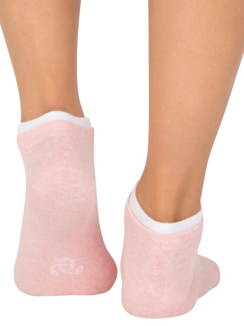 Pink Sorbet & Honey Suckle Melange Women Low ankle socks Pack of 2