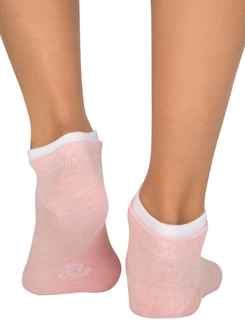 Pink Sorbet Melange & Sky Melange Women Low ankle socks Pack of 2