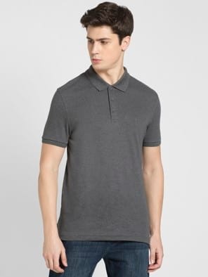 Charcoal Melange Polo T-Shirt