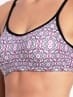 Women's Wirefree Non Padded Super Combed Cotton Elastane Stretch Printed Full Coverage Beginners Bra with Adjustable Straps - Black