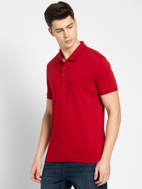 Regular Fit Half Sleeve Polo T-Shirt for Men - Shanghai Red