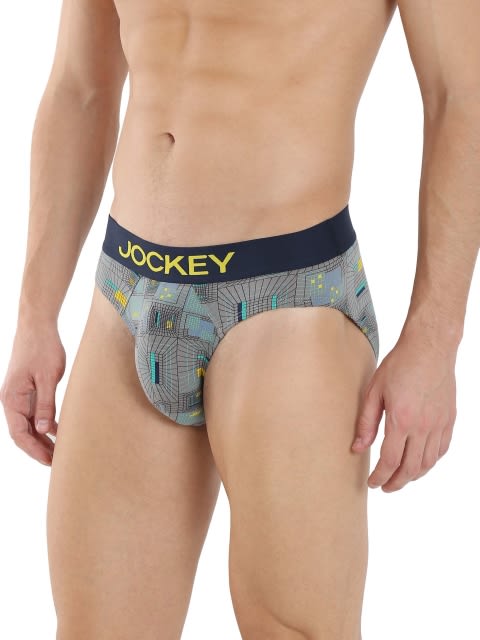 Navy with Yellow Text Printed Brief