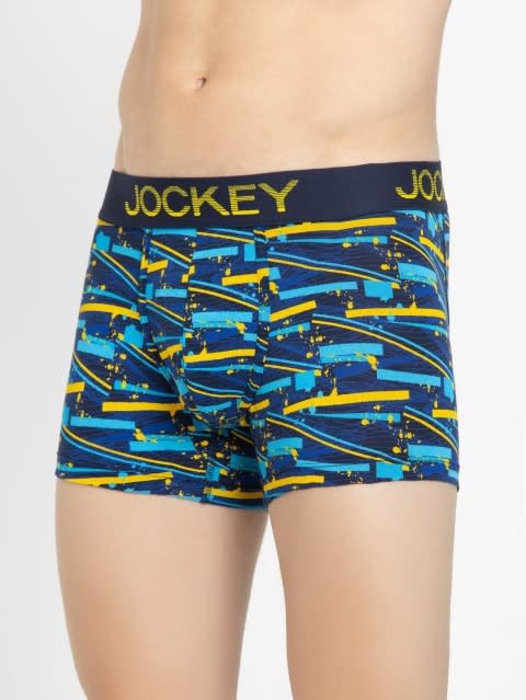 Men's Super Combed Cotton Elastane Stretch Printed Trunk with Ultrasoft Waistband - Assorted Prints