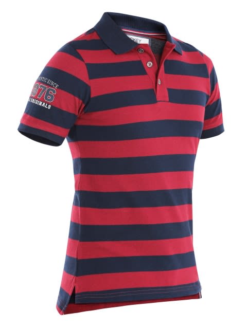 Navy & Deep Red Boys Half Sleeve POLO T-shirt