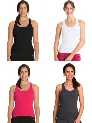 Basic Color Racerback Tank Top Combo - Pack of 4