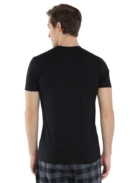 Men's Super Combed Cotton Rich Graphic Printed Round Neck Half Sleeve T-Shirt - Black print