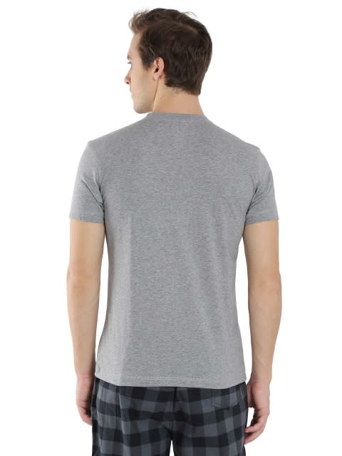 Grey Melange Print Crew neck Graphic T-shirt