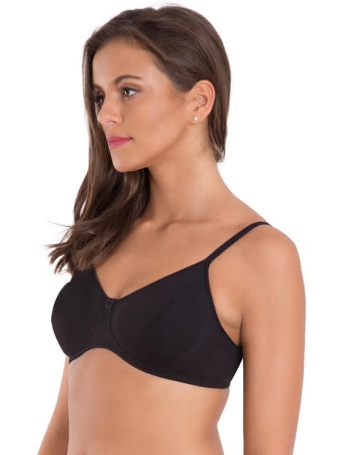 Women's Wirefree Non Padded Super Combed Cotton Elastane Stretch Medium Coverage Everyday Bra with Concealed Shaper Panel and Adjustable Straps - (Pack of 2)