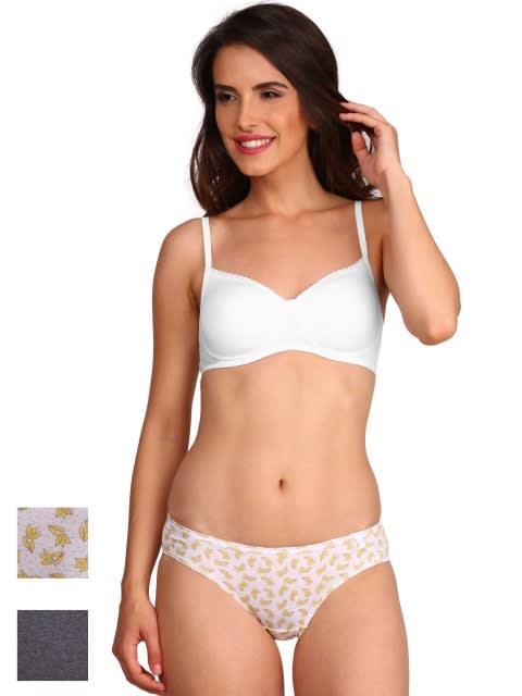 Women's Medium Coverage Super Combed Cotton Mid Waist Bikini With Concealed Waistband - (Pack of 6)