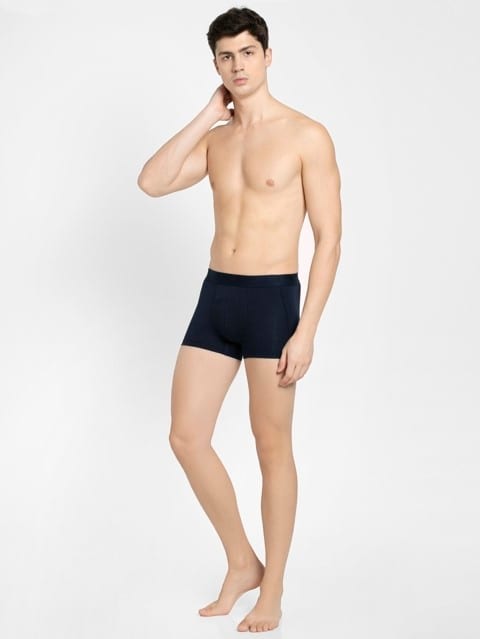 Men's Tencel Micro Modal Cotton Elastane Stretch Solid Trunk with Natural Stay Fresh Properties - True Navy