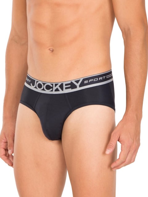 Men's Micro Touch Nylon Elastane Stretch Sports Brief with Breathable Mesh and Stay Dry Technology - True Navy