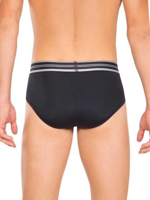 Men's Micro Touch Nylon Elastane Stretch Sports Brief with Breathable Mesh and Stay Dry Technology - True Navy