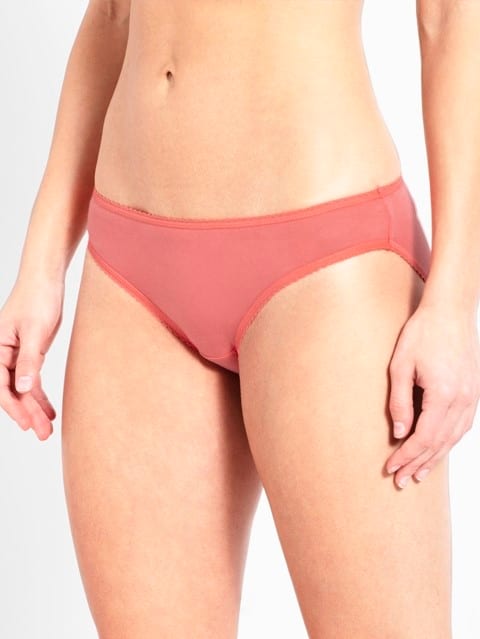 Low-waist Bikini Panties with Outer Elastic (Pack of 2) - Solid Assorted