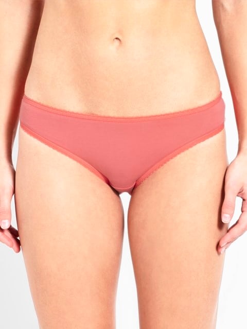 Low-waist Bikini Panties with Outer Elastic (Pack of 2) - Solid Assorted