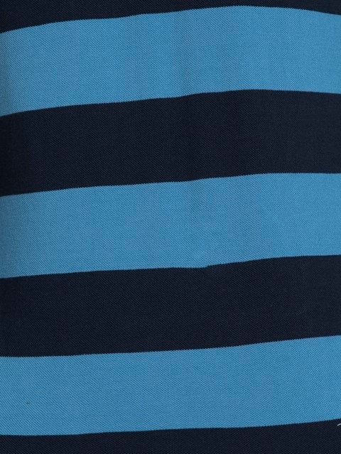 Men's Super Combed Cotton Striped Full Sleeve Polo T-Shirt - Parisian Blue & Navy