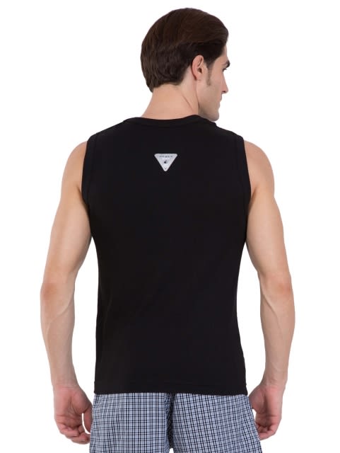 Men's Super Combed Cotton Rib Solid Round Neck Muscle Vest - Multi Color(Pack of 5)
