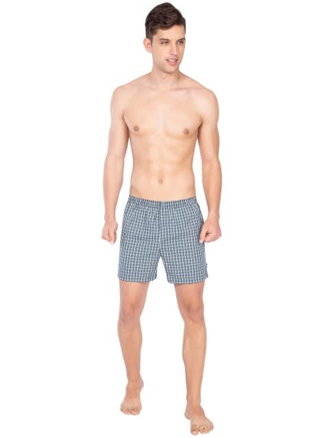 Men's Super Combed Mercerized Cotton Woven Checkered Inner Boxers with Ultrasoft and Durable Inner Waistband - Assorted Checks(Pack of 2)