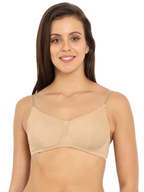 Women's Wirefree Non Padded Super Combed Cotton Elastane Stretch Medium Coverage Everyday Bra with Soft Adjustable Straps - Multi Color(Pack of 3)