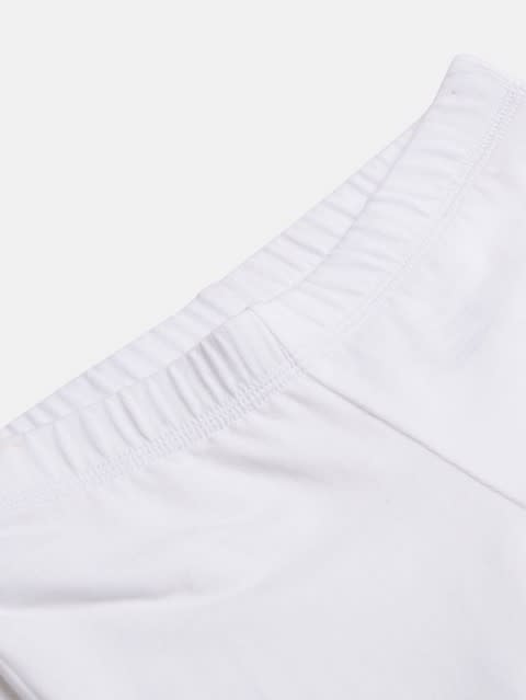 Girl's Super Combed Cotton Elastane Stretch Shorties with Ultrasoft Waistband - White
