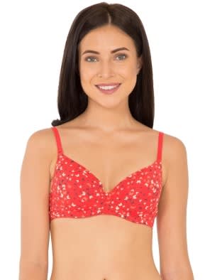 Hibiscus Red Print146 Padded Wired Bra
