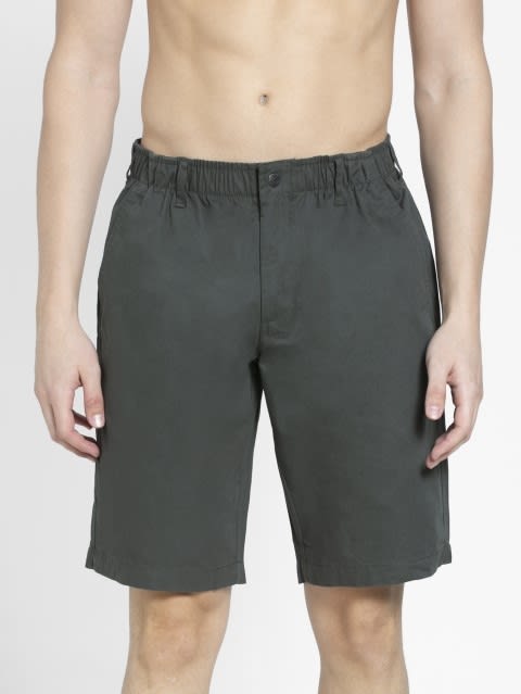 Forest Green Straight fit Shorts