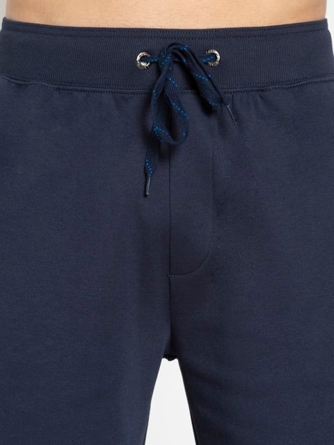 Men's Super Combed Cotton Rich Straight Fit Shorts with Zipper Pockets - Navy