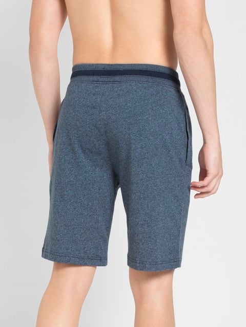 Shorts for Men with Ribbed Waistband & Drawstring Closure - Navy Grindle