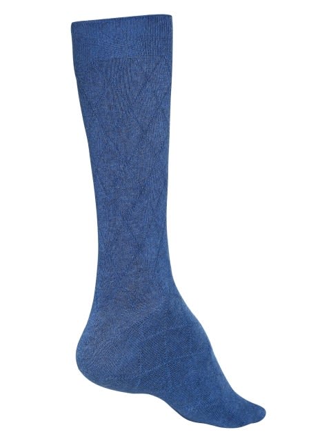 Blue Melange Des2 Men Calf Length Socks