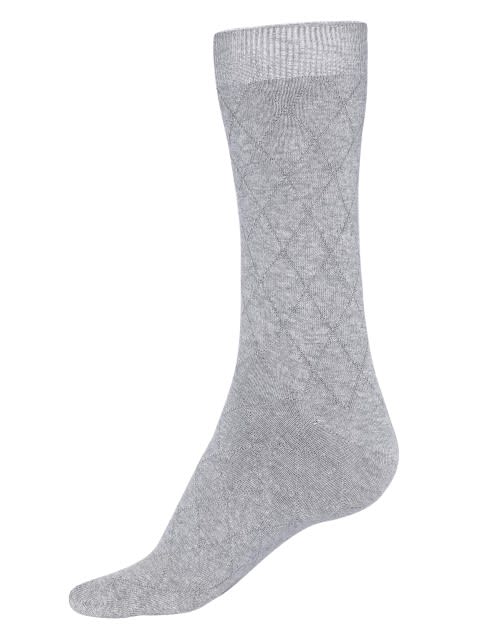 Calf Length Socks for Men - Grey Melange Des2