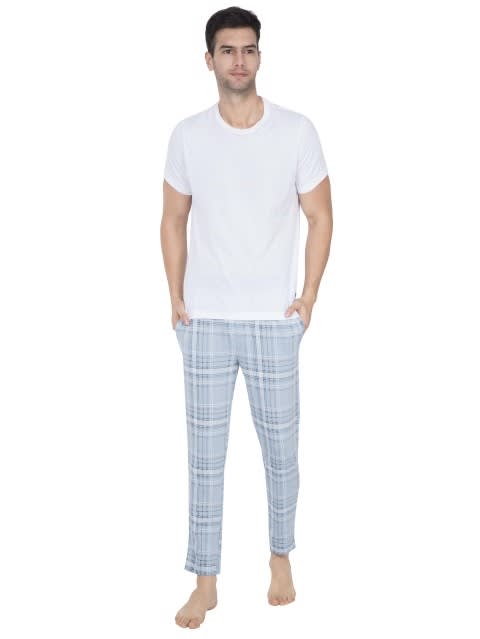 Light Blue Melange Print09 Regular Fit Pyjama