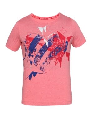 Passion Red Melange Girl's Graphic T-Shirt