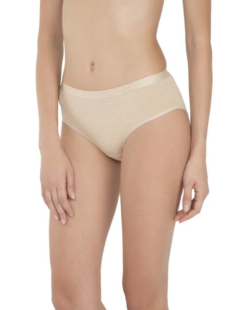 Mid-waist Hipsters Panties with Ultra-soft Exposed Waistband - Skin Melange