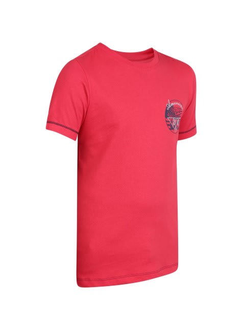 Solid Round Neck Half Sleeve T-Shirt for Boys - Team Red