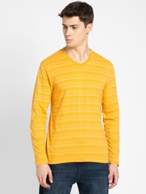 Burnt Gold V-Neck Long Sleeve T-Shirt