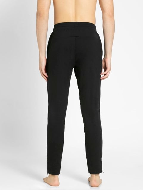 Ultra-soft Slim Fit Track Pant for Men with Drawstring Closure - Black