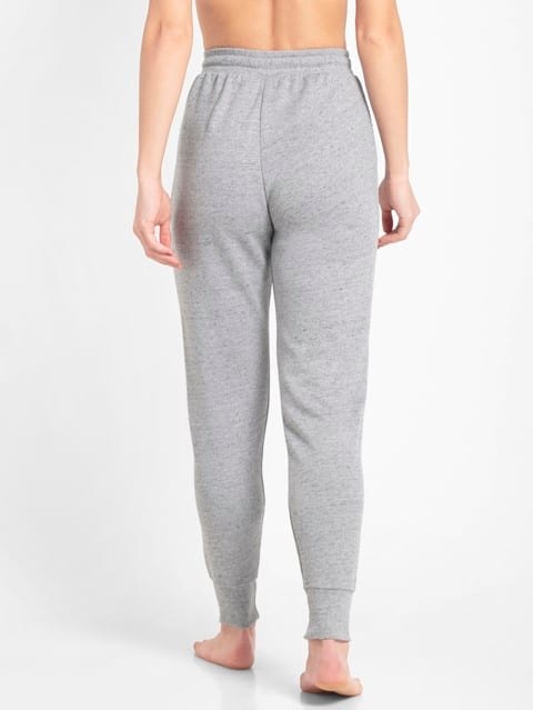 Joggers for Women with Side Pocket & Drawstring Closure - Grey Snow Melange