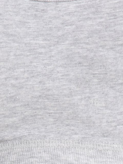 Women's Wirefree Padded Super Combed Cotton Elastane Stretch Full Coverage Uniform Bra with Detachable Straps - Light Grey Melange