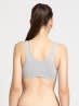 Women's Wirefree Padded Super Combed Cotton Elastane Stretch Full Coverage Slip-On Uniform Bra with Concealed Underband - Light Grey Melange