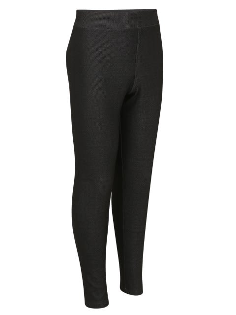 Jeggings with Concealed Elastic Waistband - Black