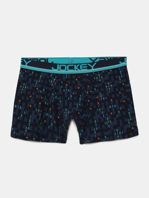 Boy's Super Combed Cotton Elastane Stretch Printed Trunk with Front Open Fly and Ultrasoft Waistband - Assorted Prints(Pack of 2)