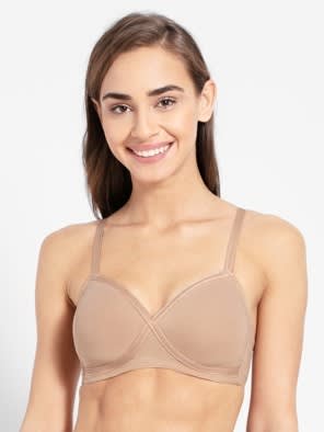 Wirefree Padded Super Combed Cotton Elastane Stretch Full Coverage T-Shirt Bra