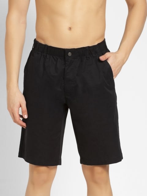 Black Straight fit Shorts