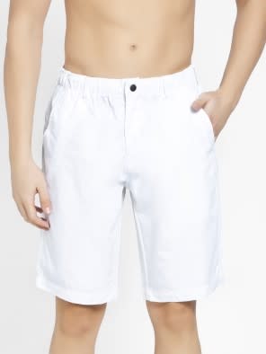 Super Combed Mercerised Cotton Woven Fabric Straight Fit Solid Shorts