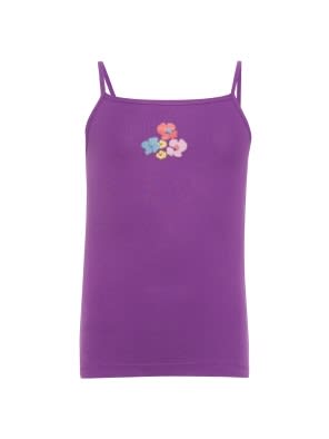 Voilet with Assorted Print Girls Camisole