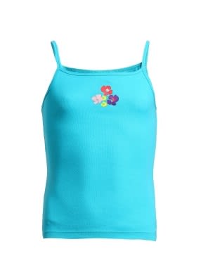 Jet Teal with Assorted Print Girls Camisole