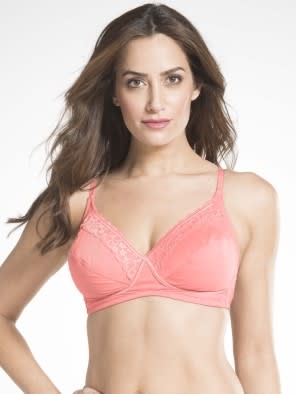 Blush Pink Wirefree Non Padded Super Combed Cotton Elastane Stretch Full Coverage Plus Size Bra