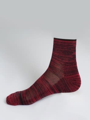 Black & Team Red Men Ankle Socks