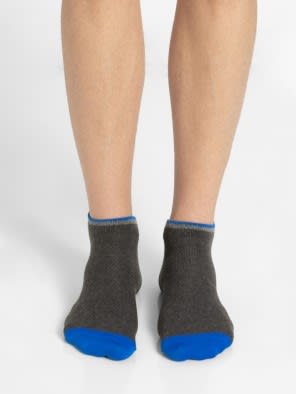 Charcoal Melange & Assorted Neon Colors Men Low Show Socks