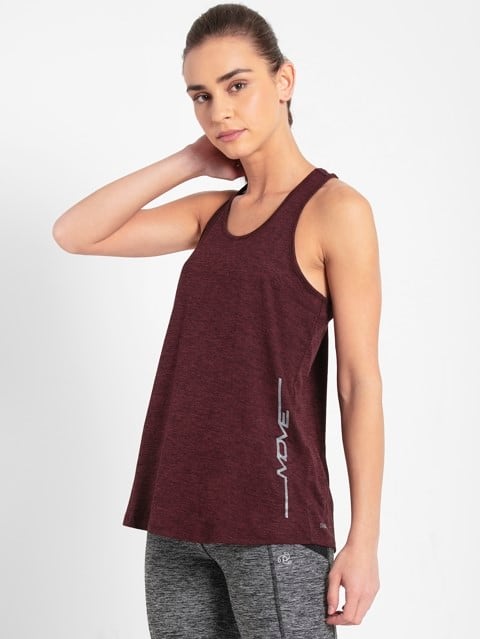 Women's Microfiber Fabric Graphic Printed Racerback Styled Tank Top with Stay Dry Treatment - Wine Tasting